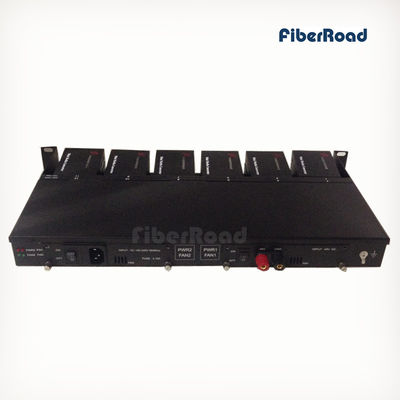 12 entalhes Rackmount para o mini conversor dos meios com fonte de alimentação de DC redundante dupla da C.A. ou