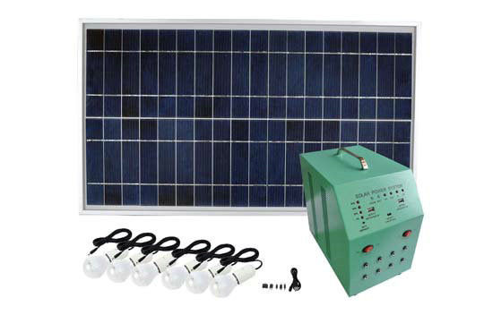 70 VATIOS DC de los sistemas eléctricos solares de la rejilla, 3W*8pcs llevaron la lámpara en sistema