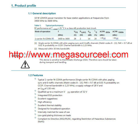 microplaqueta de alta freqüência do circuito integrado de ATI da MICROPLAQUETA do computador GPU do transistor 215-0670008 do poder LDMOS do tubo BLF6G38-10 WiMax